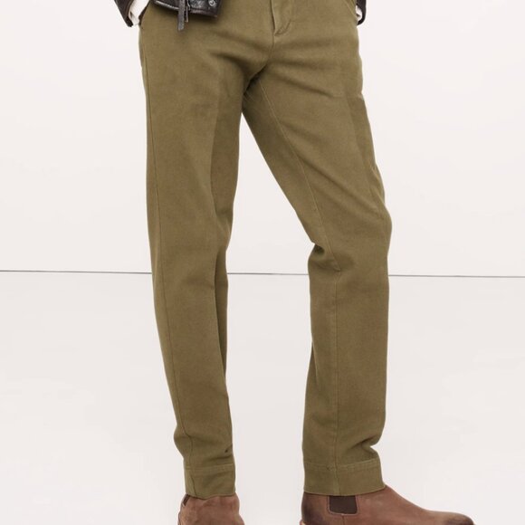 Banana Republic Men's Gavin Chino 100% Cotton Tan Pants 35W 34L Tall Long Preppy - Picture 1 of 10